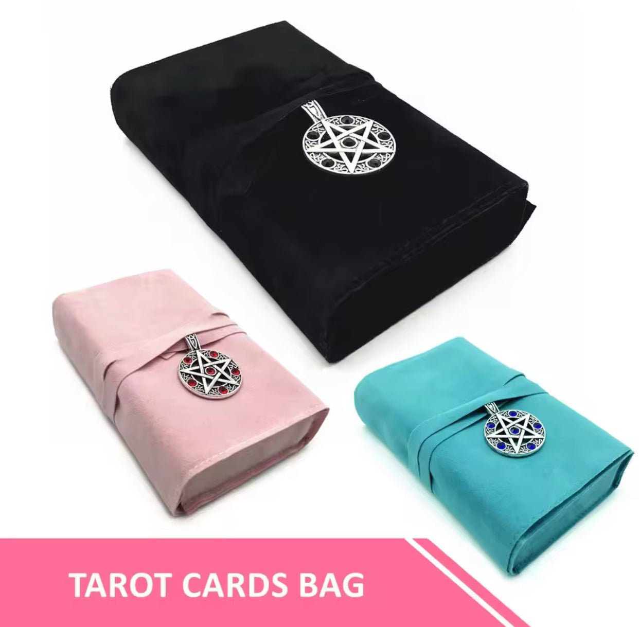 Tarot Pouch Cards Storage Bag Cloth Black Pink Blue Witch Divination Jewelry Astrology Dice Accessories Bags