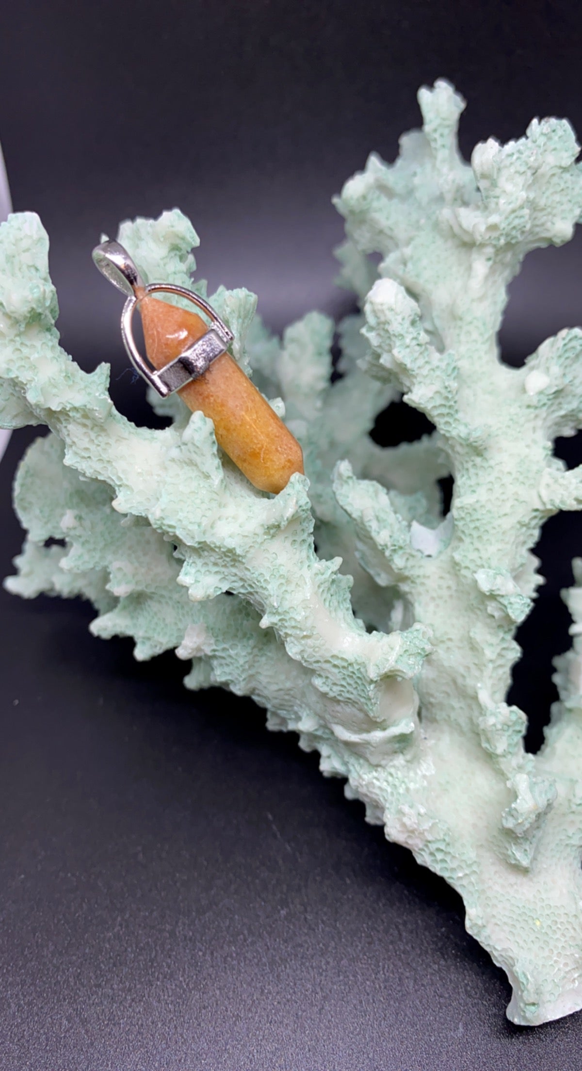 Red Aventurine Hexagon Point Pendant