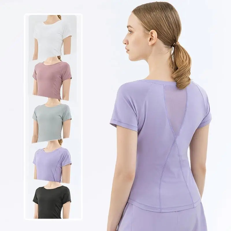 Yoga Sports Top Women's Slim Short Sleeve T-shirt Children's Set Casual Breathable Fitness Clothing Yoga Suit