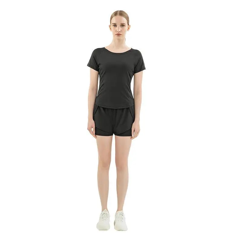 Yoga Sports Top Women's Slim Short Sleeve T-shirt Children's Set Casual Breathable Fitness Clothing Yoga Suit