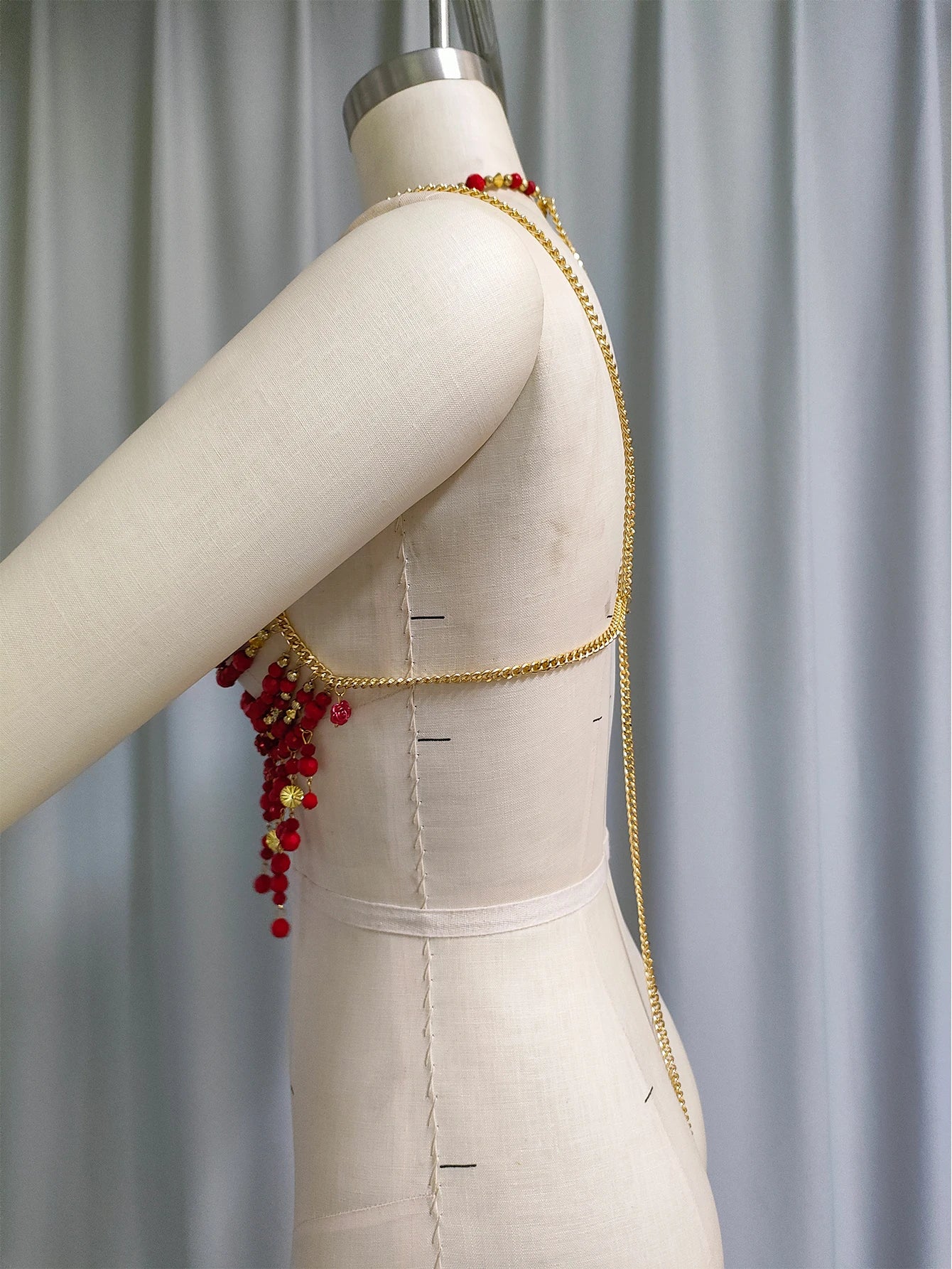 New Women's NeckLace Beaded Vest Hollowed Out Top Jewelry Outer Tops Hanging Neck Sling Fashion Bra Stone Fan clothing