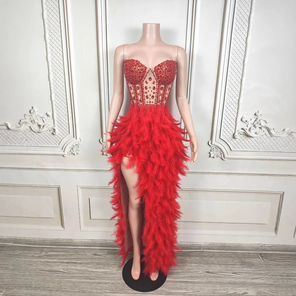 Premium Sense Rhinestone Fishtail Skirt Birthday High-end Light Luxury Dress Music Festival Female Singer Performance Clothes