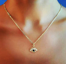 Load image into Gallery viewer, Turkish Blue Evil Eye pendant with necklace.
