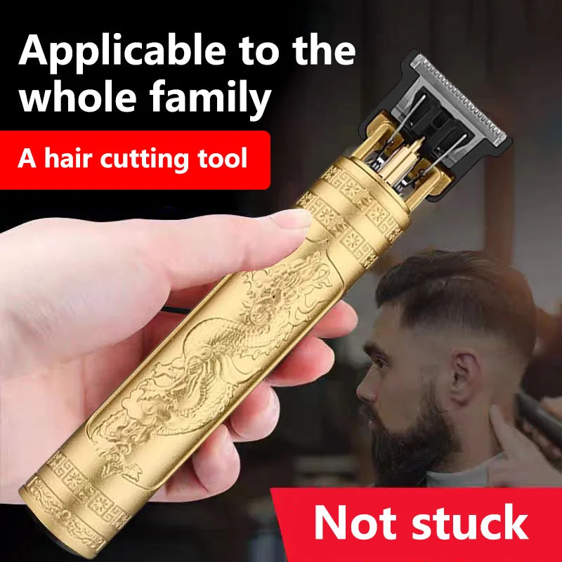 2025 T9 HairClipper Beard Shaving Body Hair Trimmer Clippers Electric Machine Men Haircut Machine 0mm Barber ShaverDragon Carved