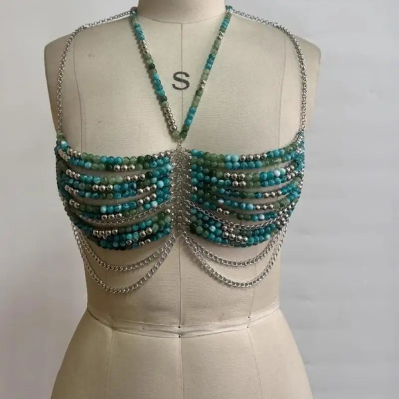 Retail/Drop Shipping Pearls Body Chain Bra Multilayer Body Chain Harness Body Jewelry Accessories