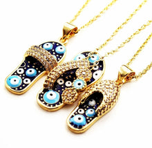 Load image into Gallery viewer, Slipper Pendant Charm in different colors with necklace
