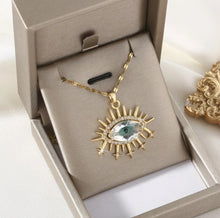 Load image into Gallery viewer, Evil eye protection pendant and necklace set
