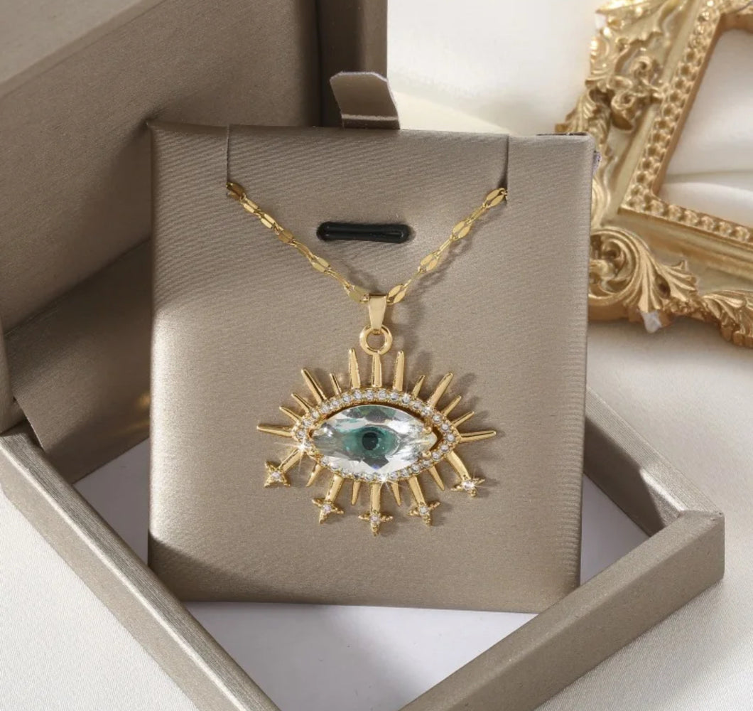 Evil eye protection pendant and necklace set