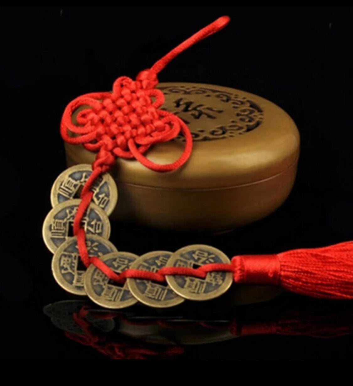 2pcs/Pack Retro Chinese Knot Wealth Success Copper Coins Lucky Charm Home Car Decoration Pendant