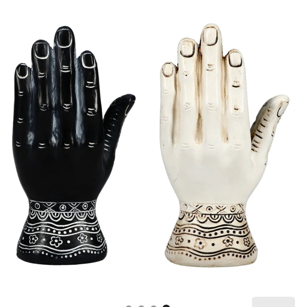 Psychic Fortune Teller Chirology Palmistry Hand Palm Figurine (Black)or (White)