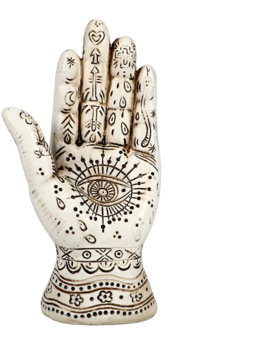 Psychic Fortune Teller Chirology Palmistry Hand Palm Figurine (Black)or (White)