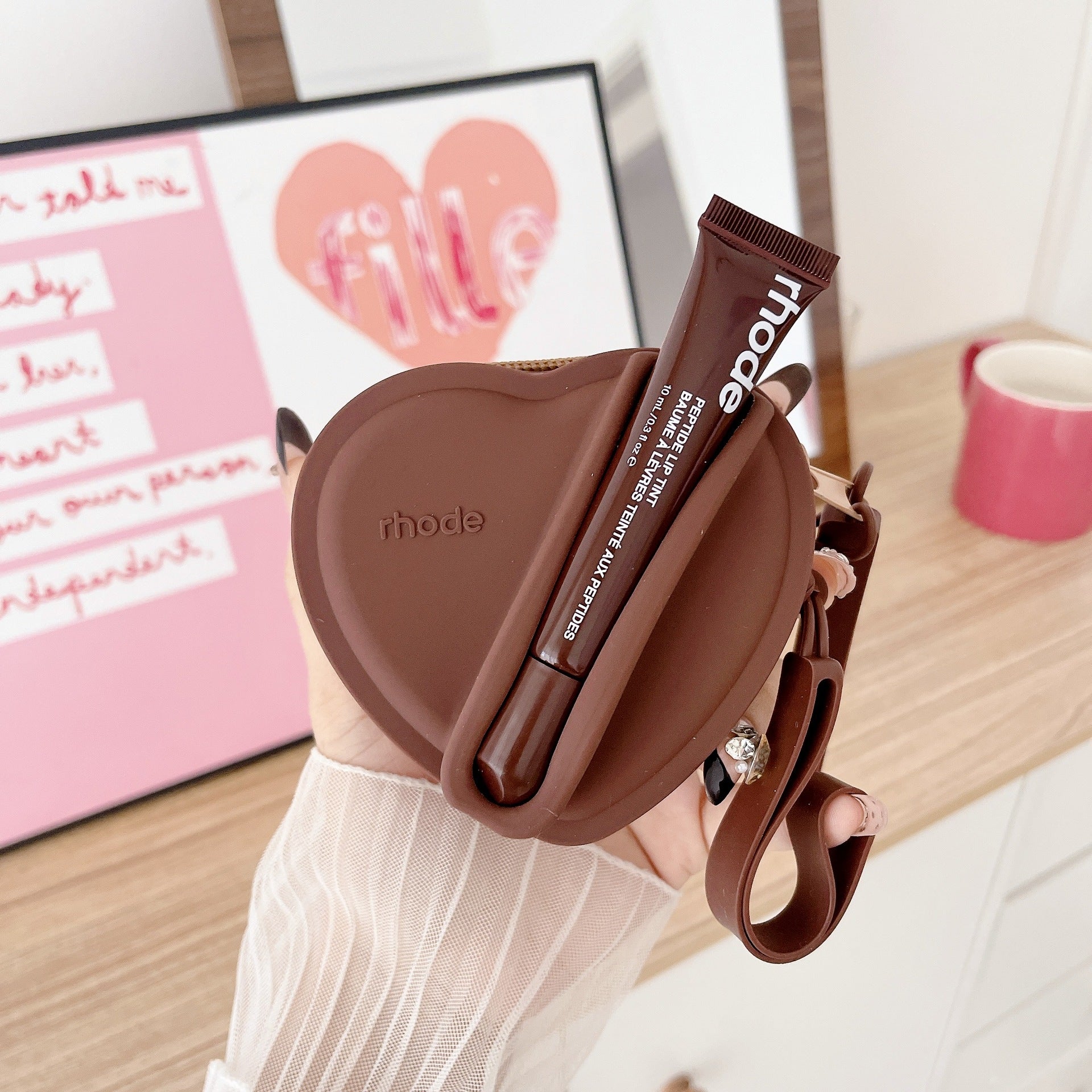 Portable Silicone Lipstick And Earphone Storage Bag