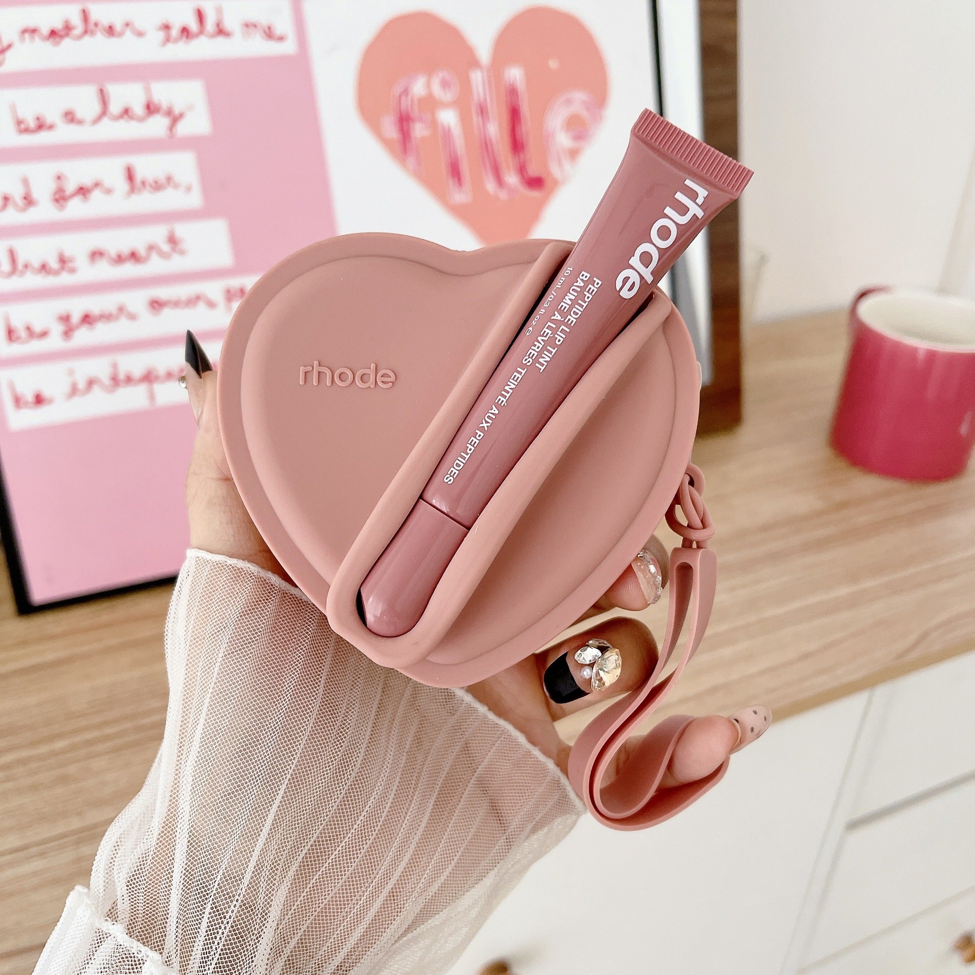 Portable Silicone Lipstick And Earphone Storage Bag