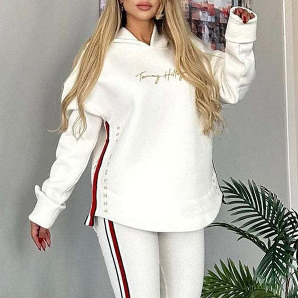 Casual Hoodie Top And Slim Fit Bottoms Set