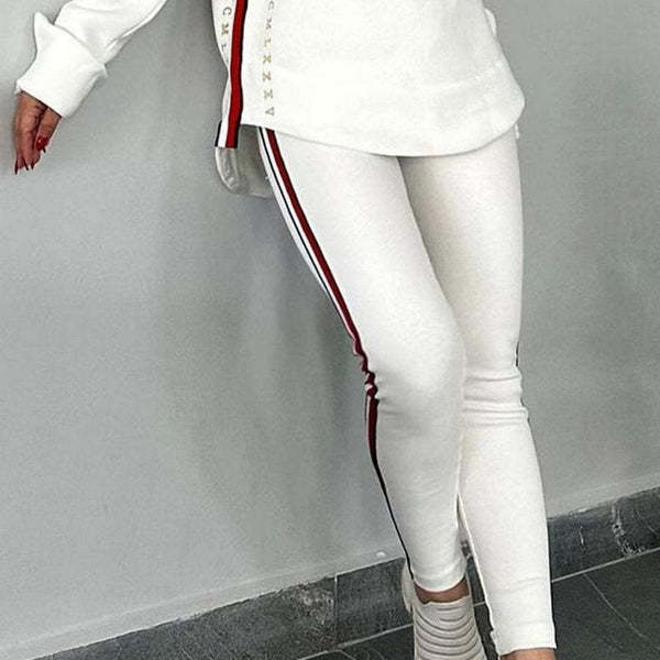 Casual Hoodie Top And Slim Fit Bottoms Set