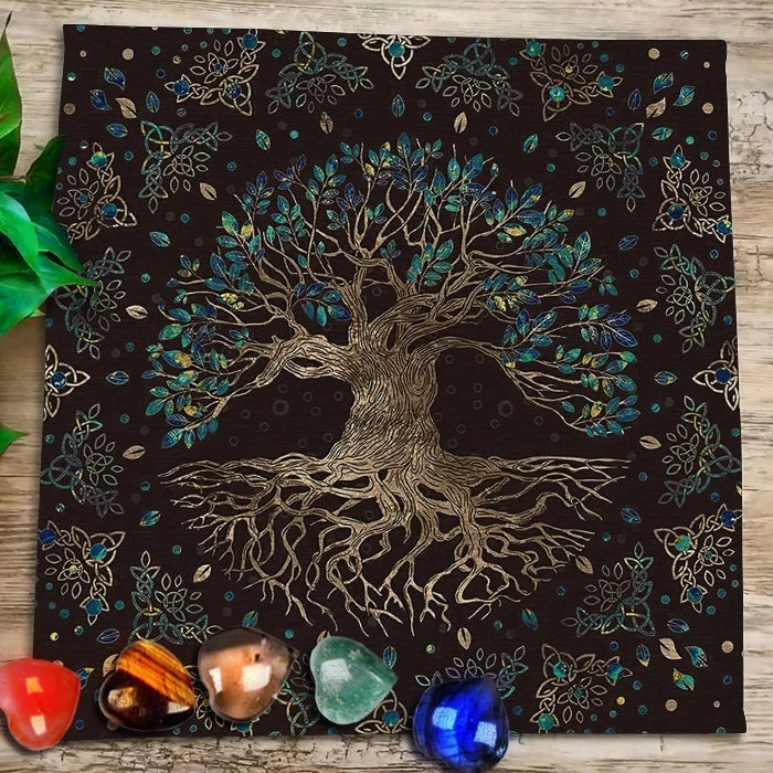 Pagan Witchcraft Six-pointed Star Crystal Pendulum Artifact Card Mat Divination Astrology Tarot  Tablecloth Altar Cloth