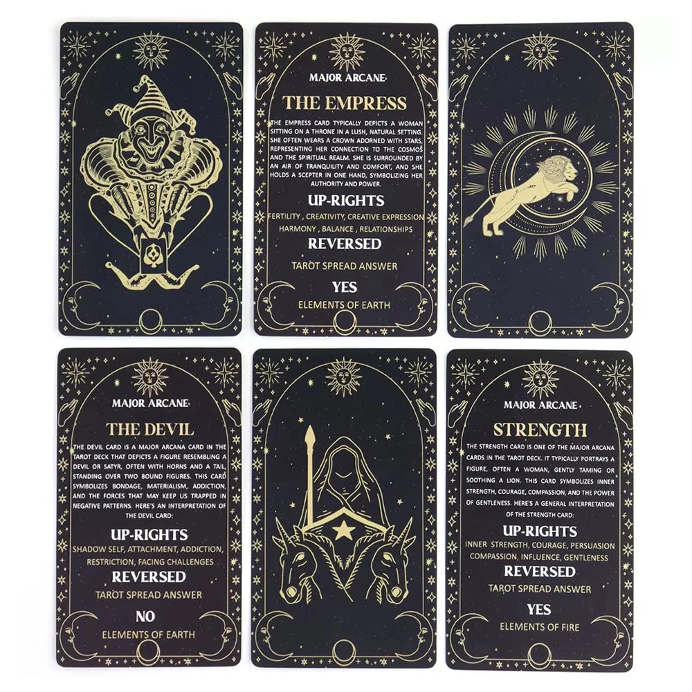 78 Cards / Deck Tarot Meaning Cards English Version Board Game Oracle Deck Divination Party Fortune Telling Gifts for Girls
