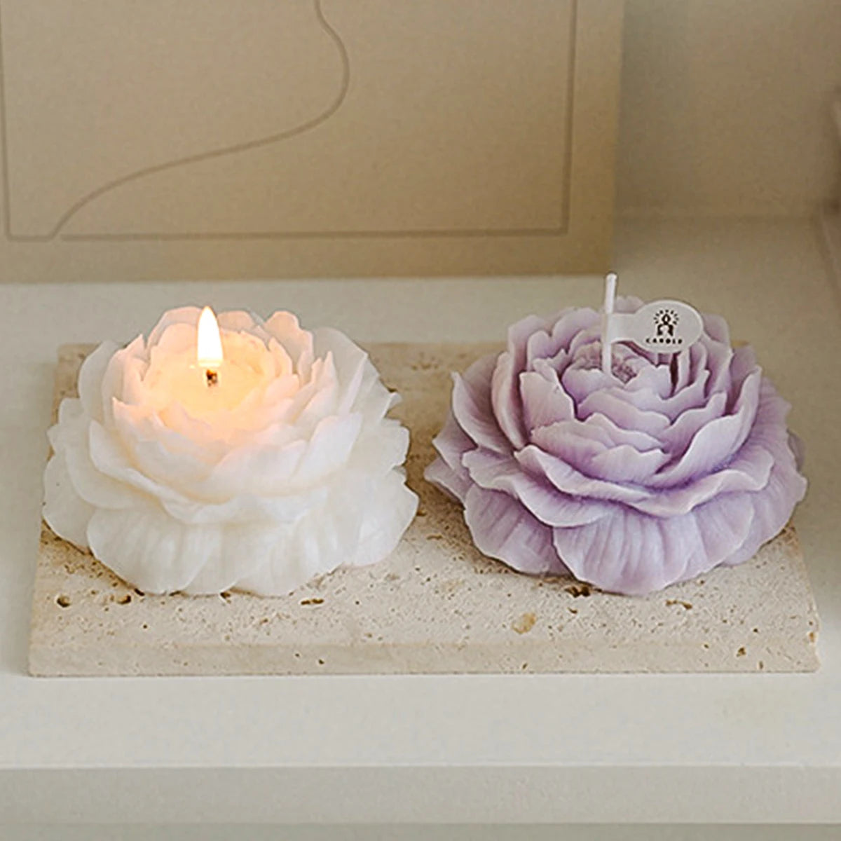 3D Peony Aromatic Candle Creative Flower Shape Aromatherapy Day Scented
