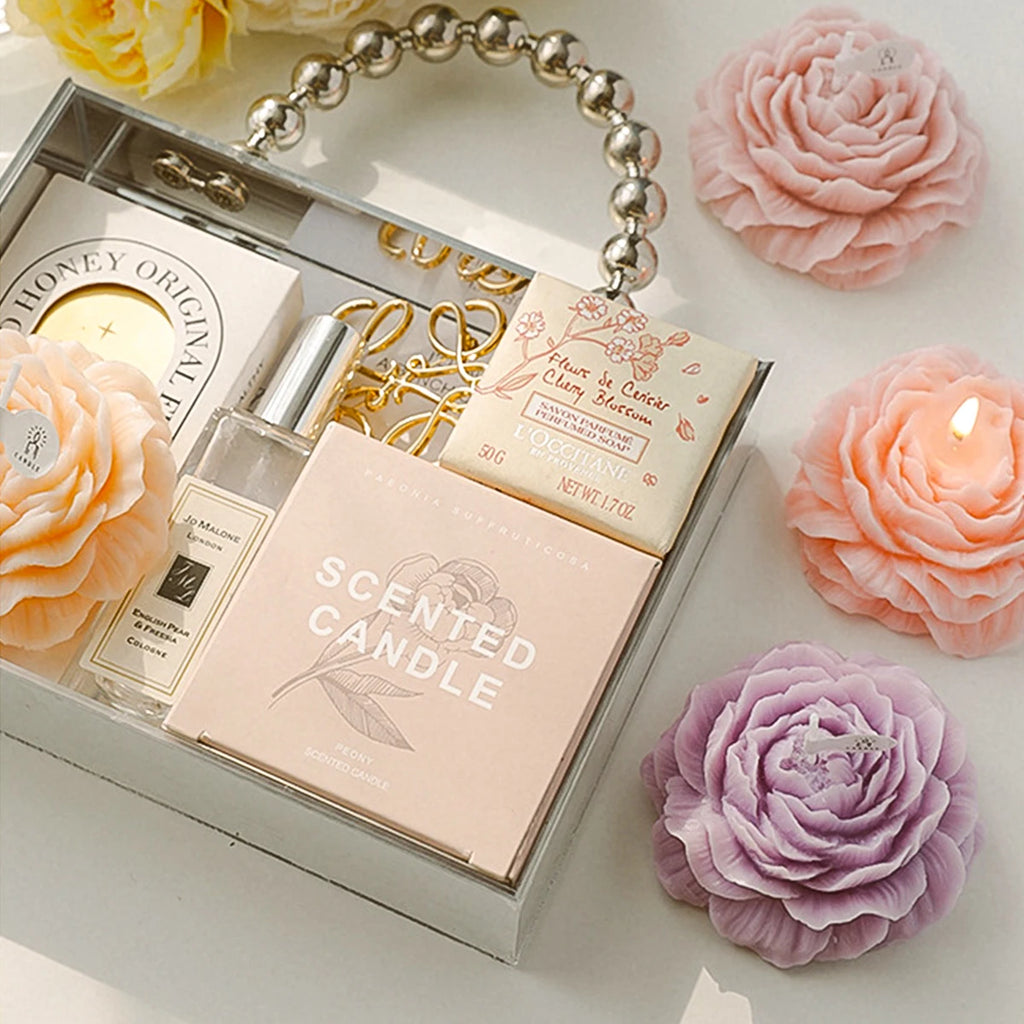 3D Peony Aromatic Candle Creative Flower Shape Aromatherapy Day Scented