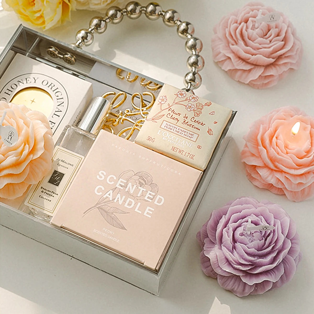 3D Peony Aromatic Candle Creative Flower Shape Aromatherapy Day Scented