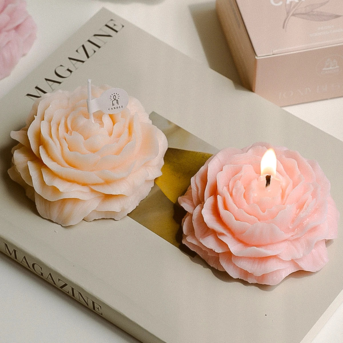 3D Peony Aromatic Candle Creative Flower Shape Aromatherapy Day Scented