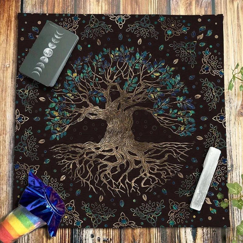 Pagan Witchcraft Six-pointed Star Crystal Pendulum Artifact Card Mat Divination Astrology Tarot  Tablecloth Altar Cloth