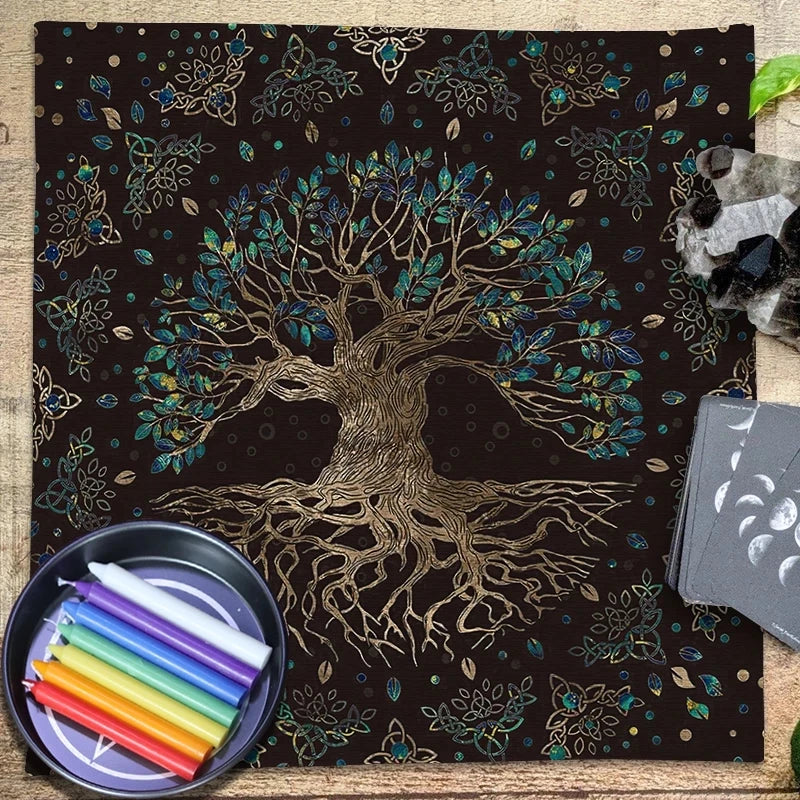 Pagan Witchcraft Six-pointed Star Crystal Pendulum Artifact Card Mat Divination Astrology Tarot  Tablecloth Altar Cloth