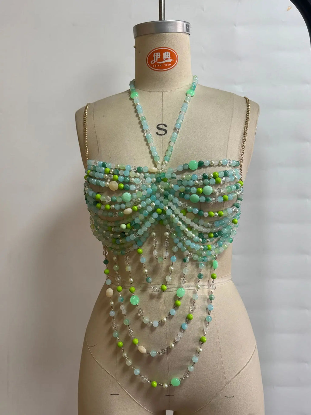 New Women's Necklace Beaded Vest Hollow Out Top Jewelry Exaggerated Pearls Neck Bra Fashion Bra Women's Club Carnival