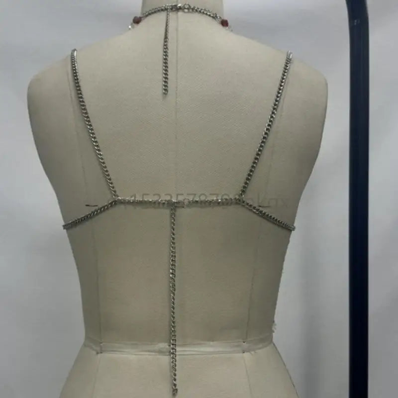 Beaded Multilayer Body Chain Bra Chest Chain Body Jewelry Accessories Women J78E