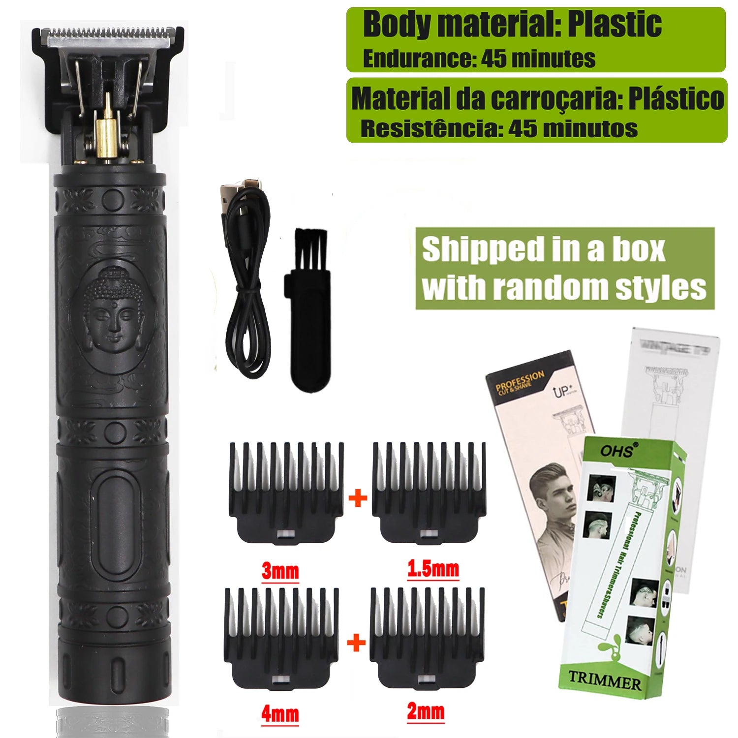 2025 T9 HairClipper Beard Shaving Body Hair Trimmer Clippers Electric Machine Men Haircut Machine 0mm Barber ShaverDragon Carved