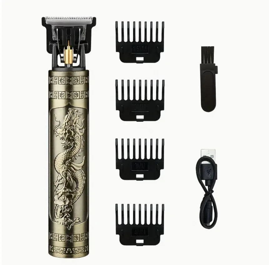 2025 T9 HairClipper Beard Shaving Body Hair Trimmer Clippers Electric Machine Men Haircut Machine 0mm Barber ShaverDragon Carved