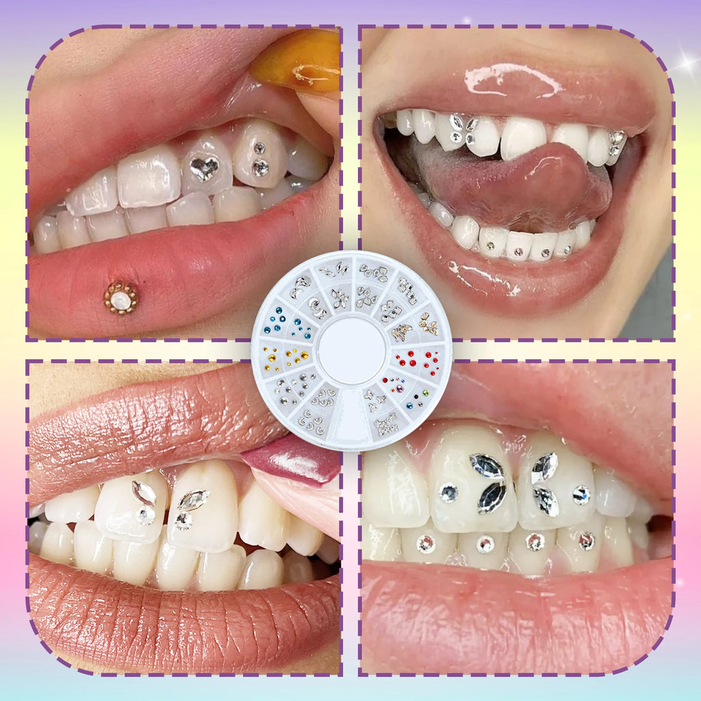 Tooth Gem Kit 1 Set Professional  Diy Love Horse Eye Crystals Jewelry Kit Teeth Gems Kit Tooth Gems Beauty Oral Decoration