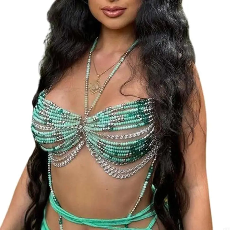 Retail/Drop Shipping Pearls Body Chain Bra Multilayer Body Chain Harness Body Jewelry Accessories