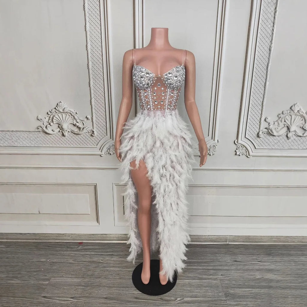 Premium Sense Rhinestone Fishtail Skirt Birthday High-end Light Luxury Dress Music Festival Female Singer Performance Clothes