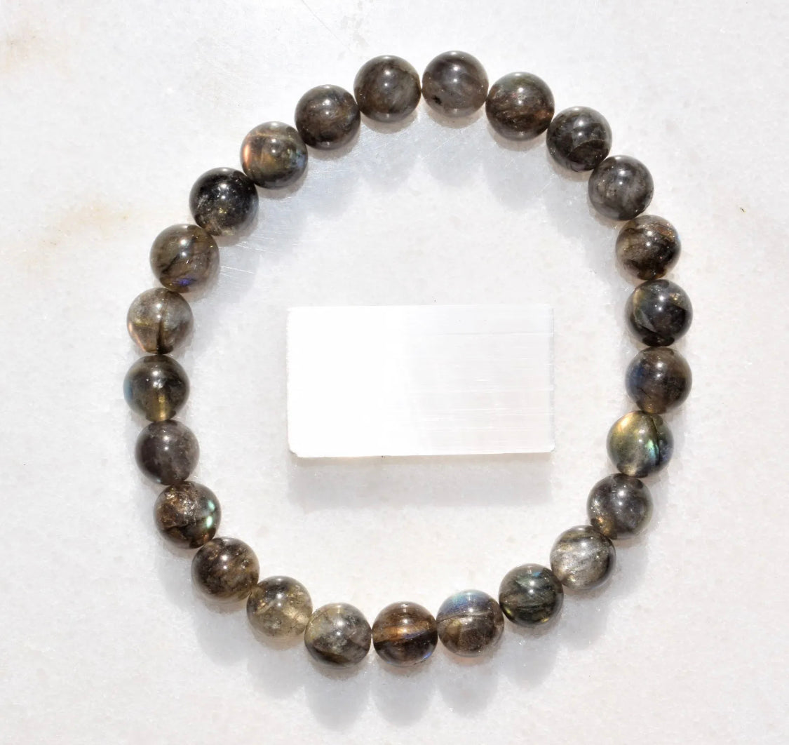 CHARGED Premium Labradorite Crystal 8mm Bead Bracelet