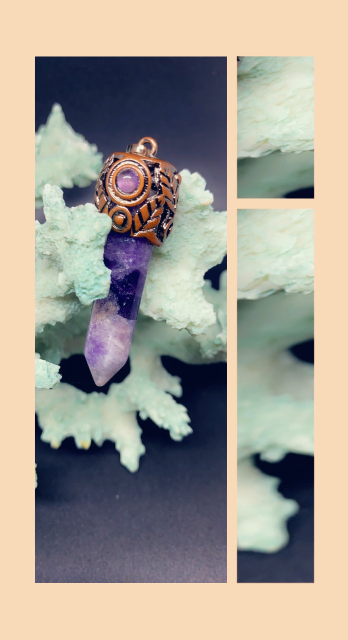 Handmade Amethyst Point Pendant