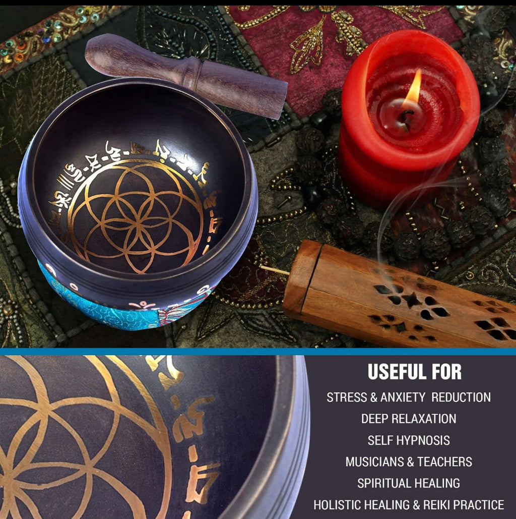 Tibetan Singing Bowl Set Authentic Handcrafted Meditation Chakra Healing