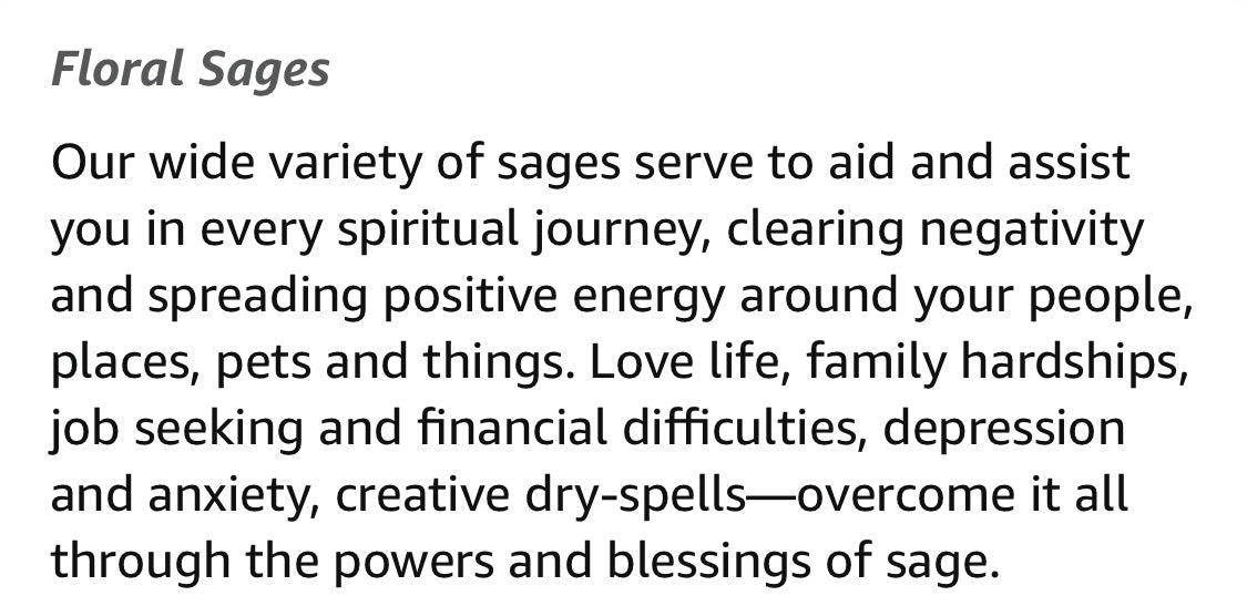 Custom Spiritual Hand crafted Sage