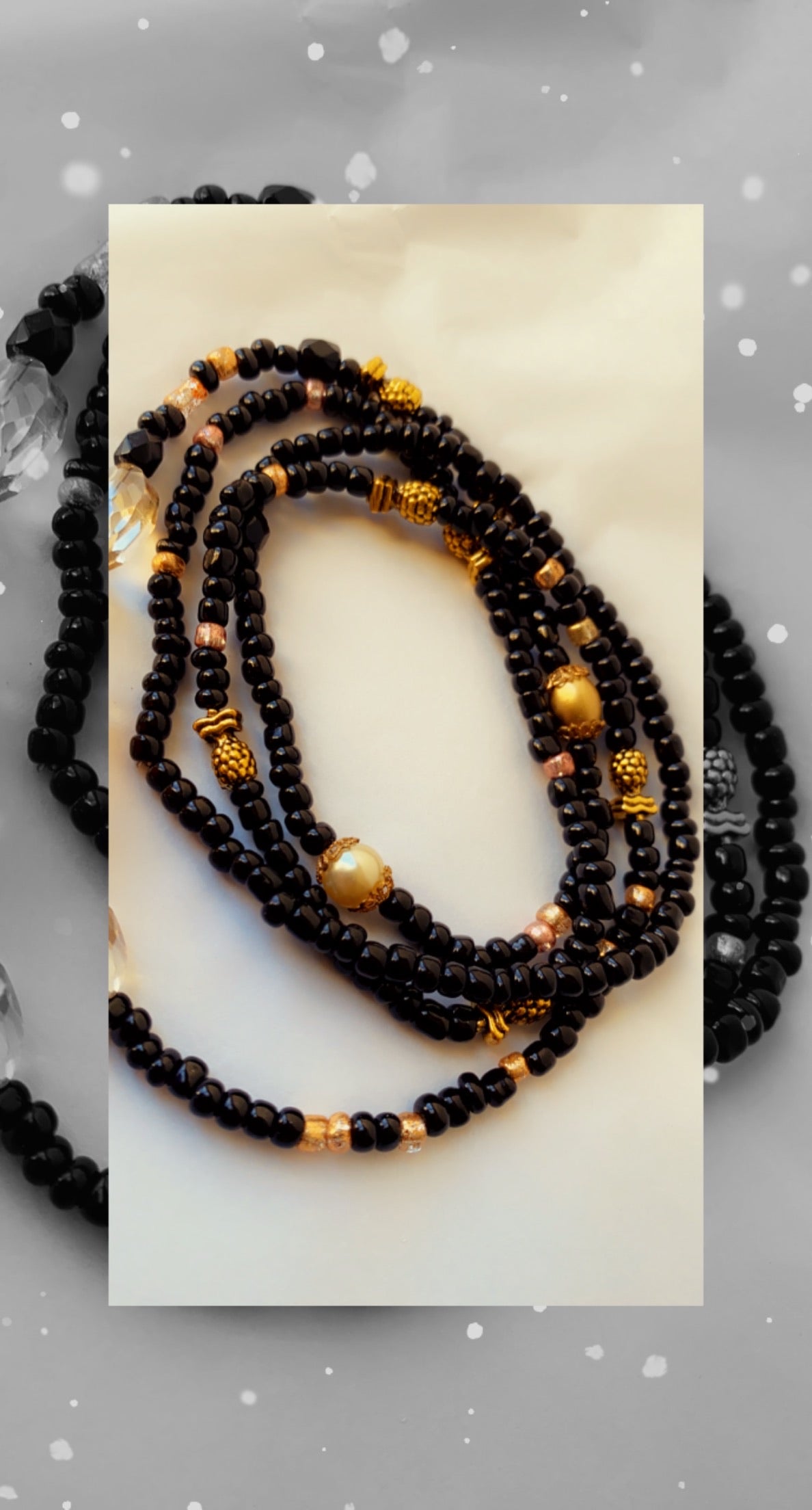 Golden moon waist beads