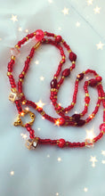 Load image into Gallery viewer, Fire  crystals and garnet gemstones waist beads
