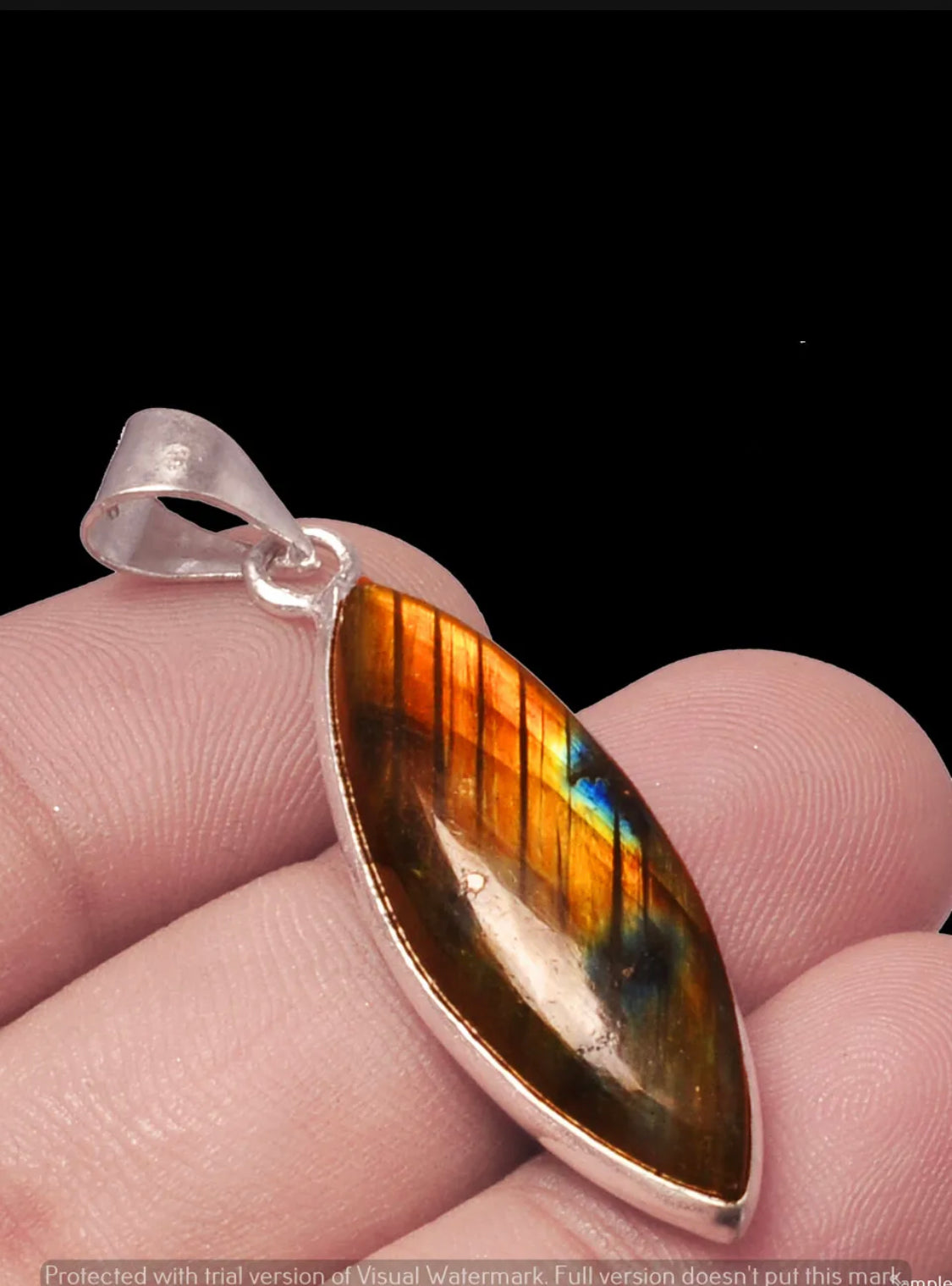 Labradorite Gemstone Pendant 925 Sterling Silver Handmade Pendant