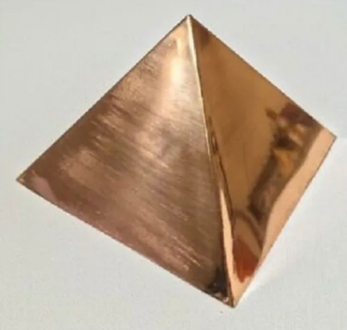 Plain Copper Pyramid Vastu Shastra Remedies For health,happiness,Prosperity 3.5"
