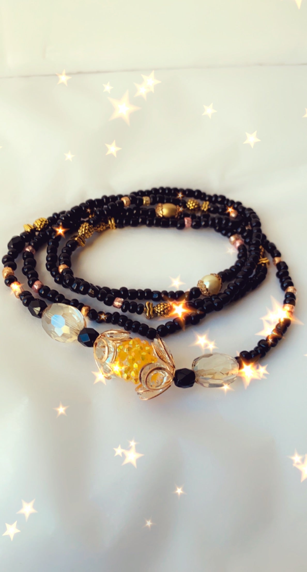 Golden moon waist beads