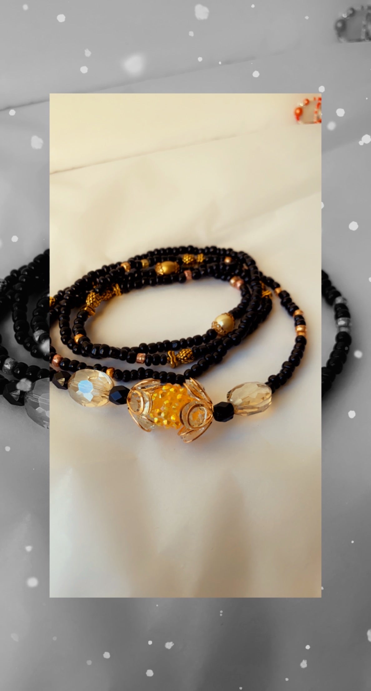 Golden moon waist beads