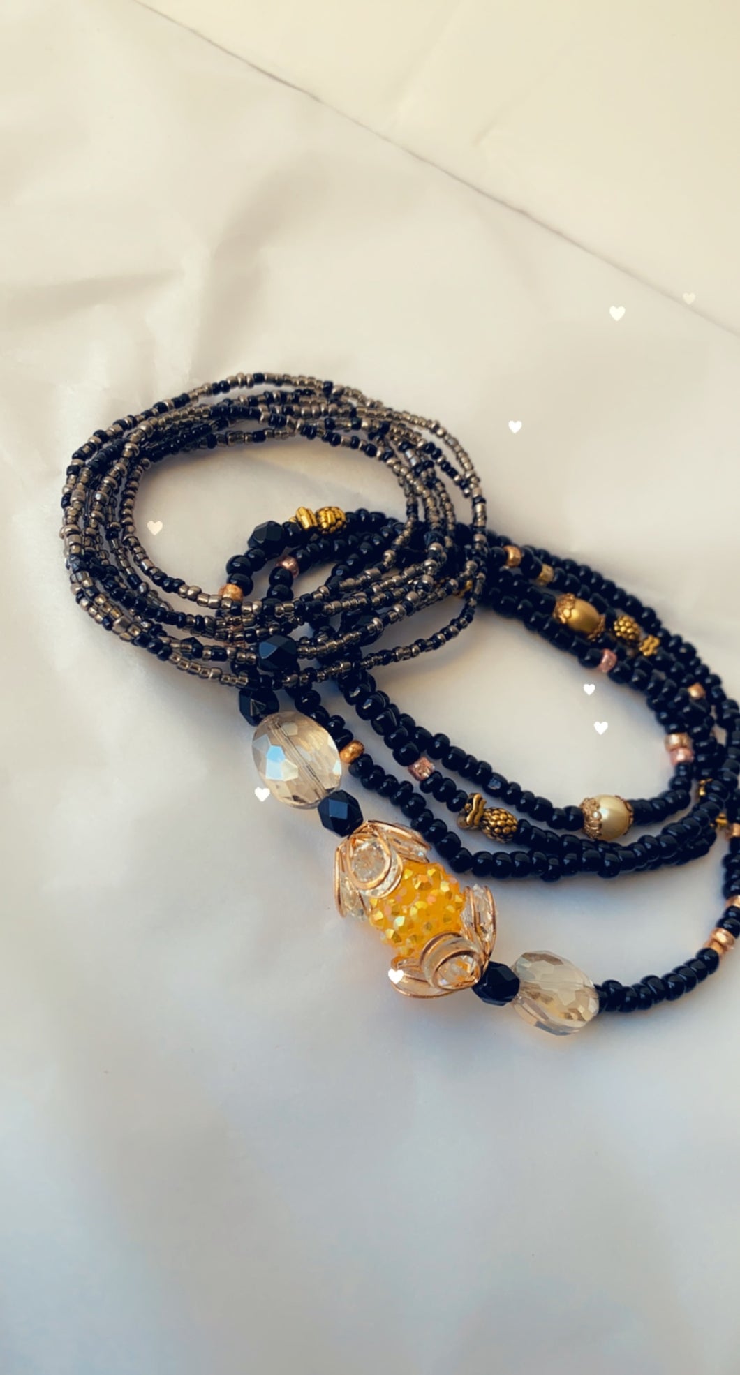 Golden moon waist beads