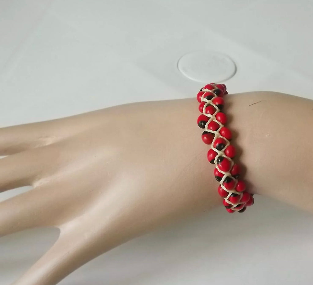 Handmade Huayruro seeds bracelet
