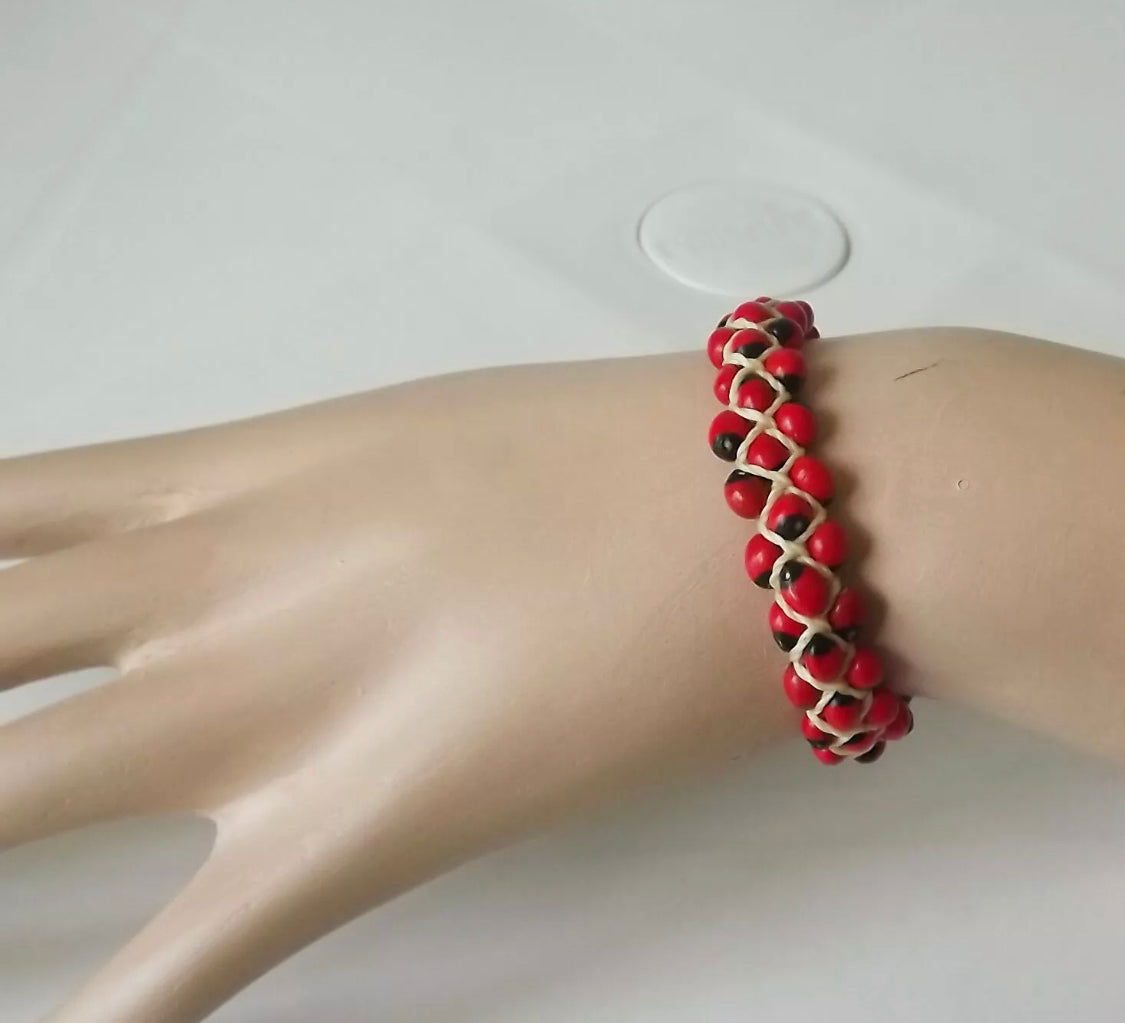 Handmade Huayruro seeds bracelet