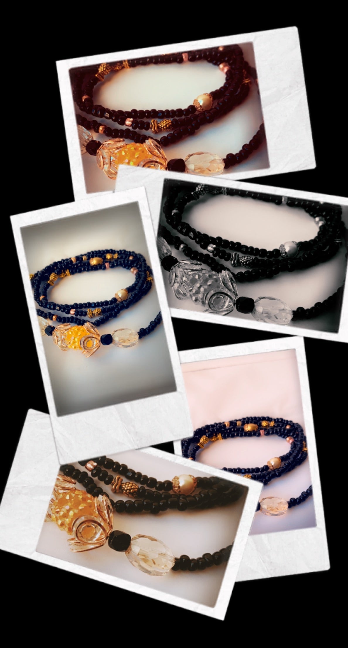 Golden moon waist beads