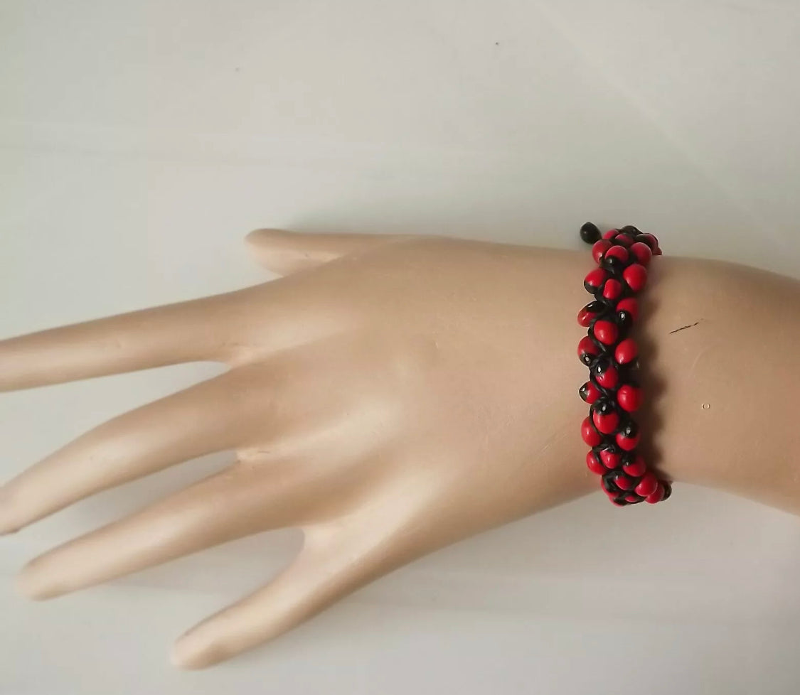 Handmade Huayruro seeds bracelet