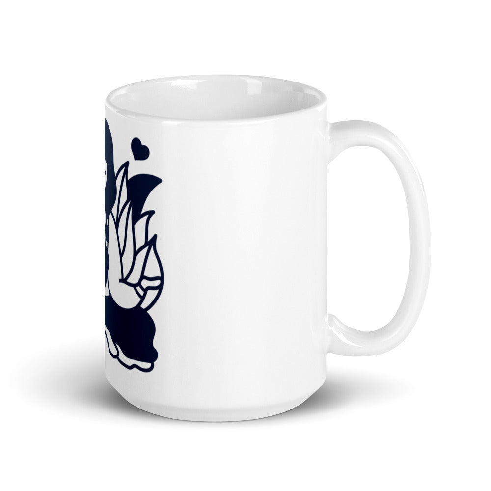 White glossy mug
